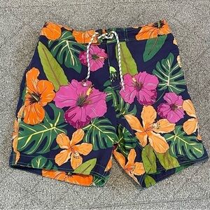 BODEN Shorts Mens Size 34 Floral Swim Surf Board Trunks Swimsuit Pockets Lined